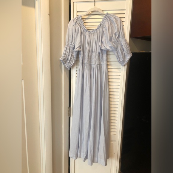 Doen light blue seaglass Ischia midi cotton dress size Small - Picture 6 of 9